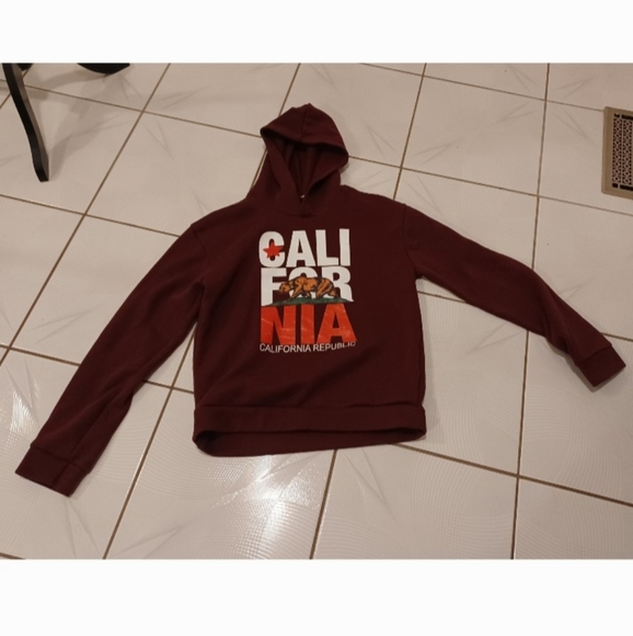4/$60 New Burgundy California Hoodie - Size Small - Picture 3 of 8